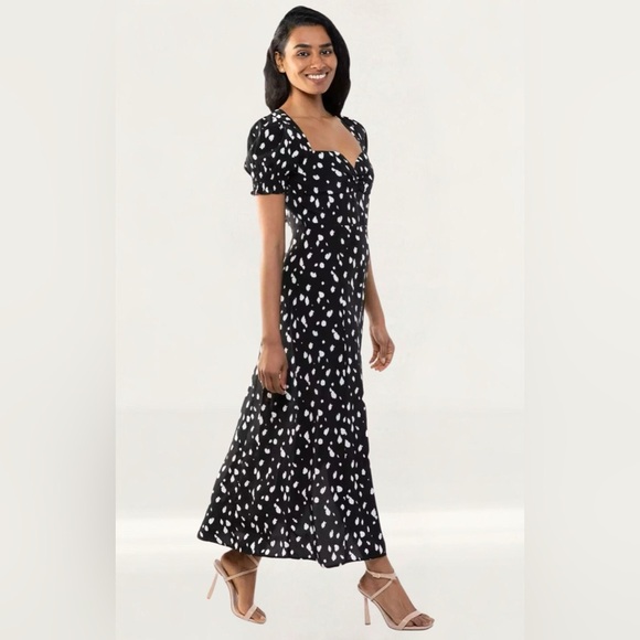 NWT Bardot Millie Spot Polka Dot Midi Slit Dress - Picture 4 of 6